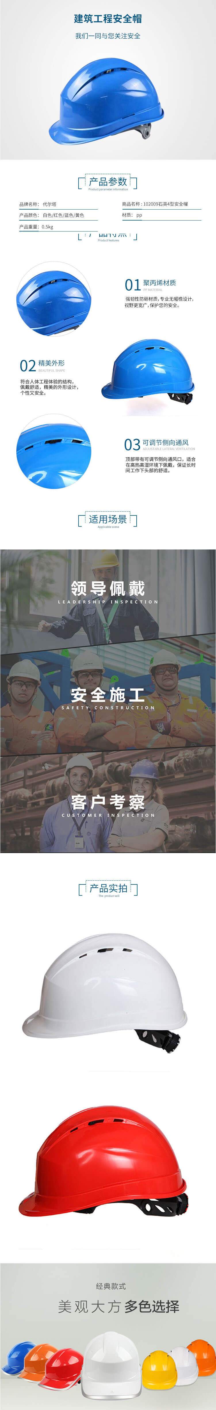 代爾塔(DELTA)102009 PP透氣安全帽