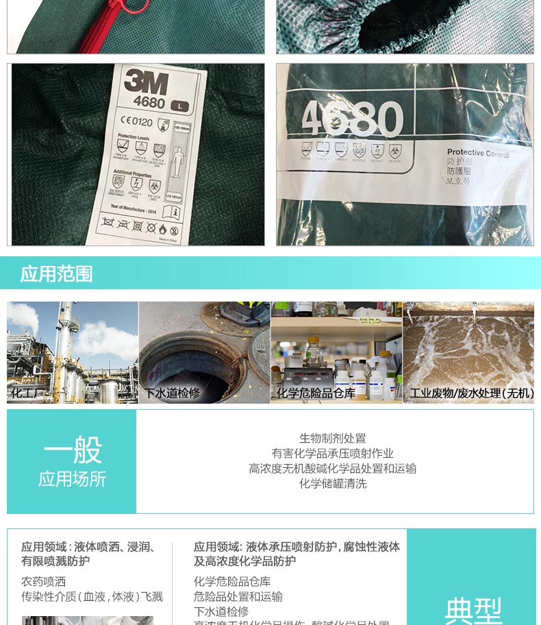 3M 4680 耐酸堿化學防護服
